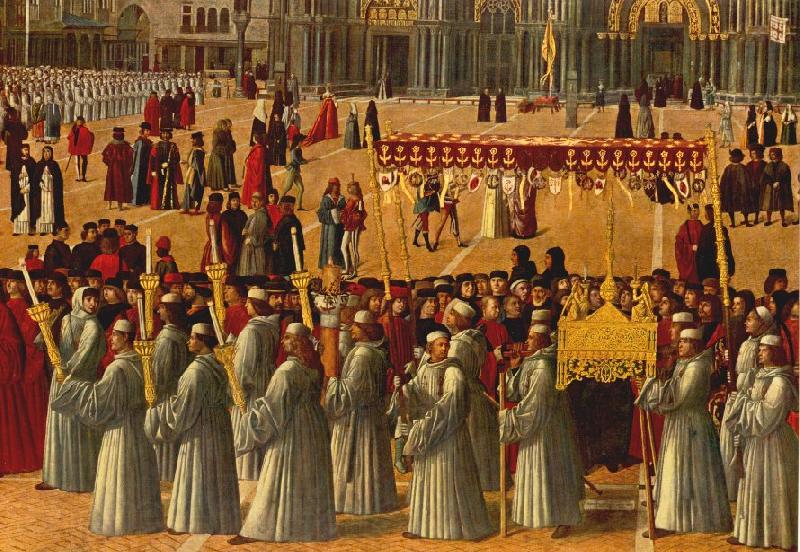 BELLINI, Gentile Procession in Piazza S. Marco (detail) ll95 France oil painting art